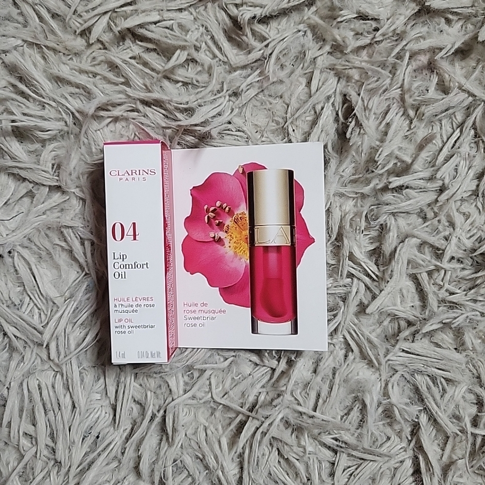 Clarins Lip Comfort Oil Sweetbriar Rose 04 Pitaya 1.4 mL Travel Size New NIB